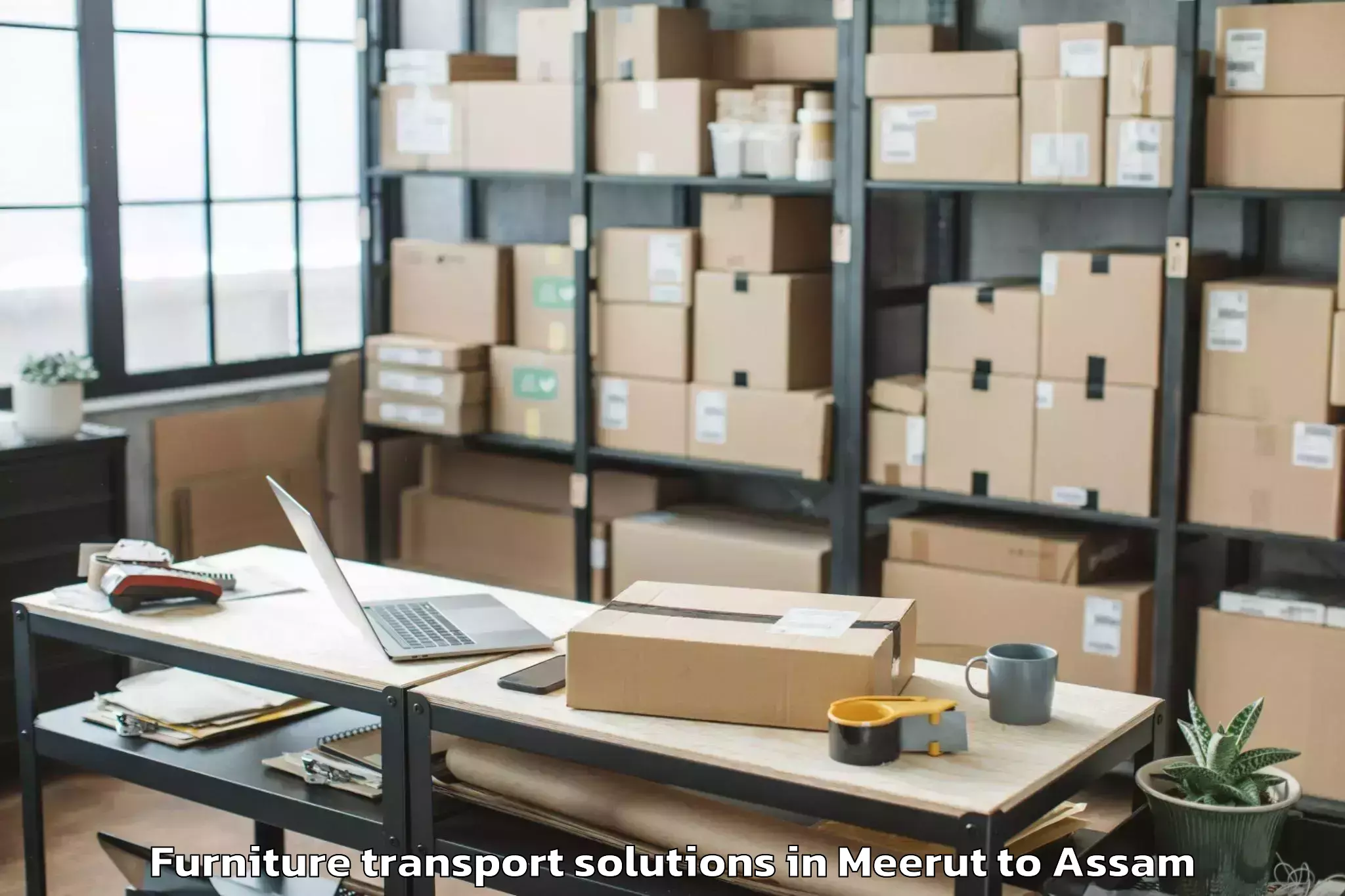 Trusted Meerut to Kaliabor Furniture Transport Solutions